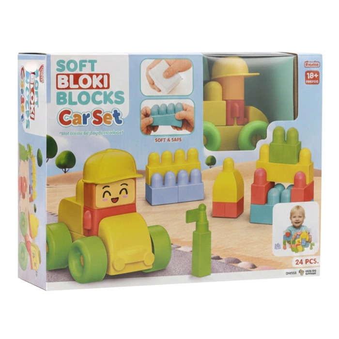 DEDE 04128 YUMUŞAK BLOKİ BLOKLAR ARABA SET (24)