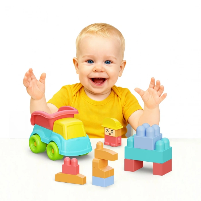 DEDE 04123 YUMUŞAK BLOKİ BLOKLAR KAMYON SET (12)