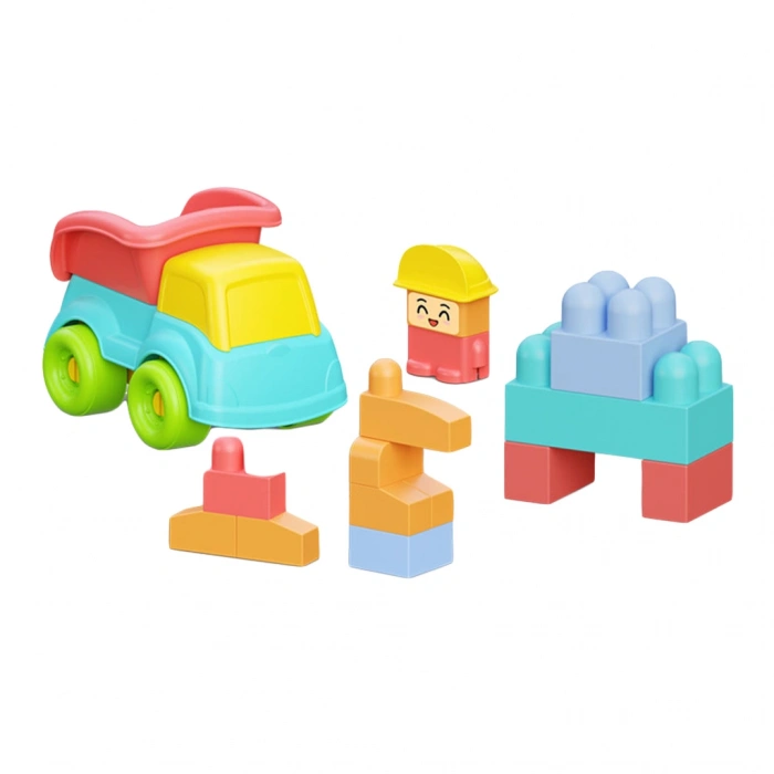 DEDE 04123 YUMUŞAK BLOKİ BLOKLAR KAMYON SET (12)