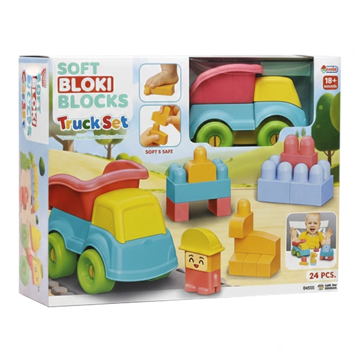 DEDE 04123 YUMUŞAK BLOKİ BLOKLAR KAMYON SET (12)