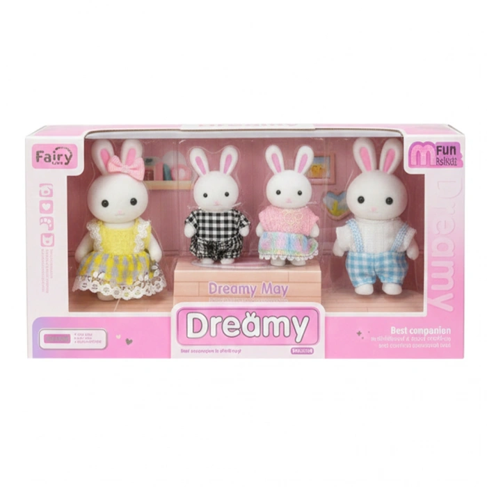 MEGA 150092BIG06699 BAY DREAMY MİNİ TAVŞAN-TAVŞAN AİLESİ SETİ