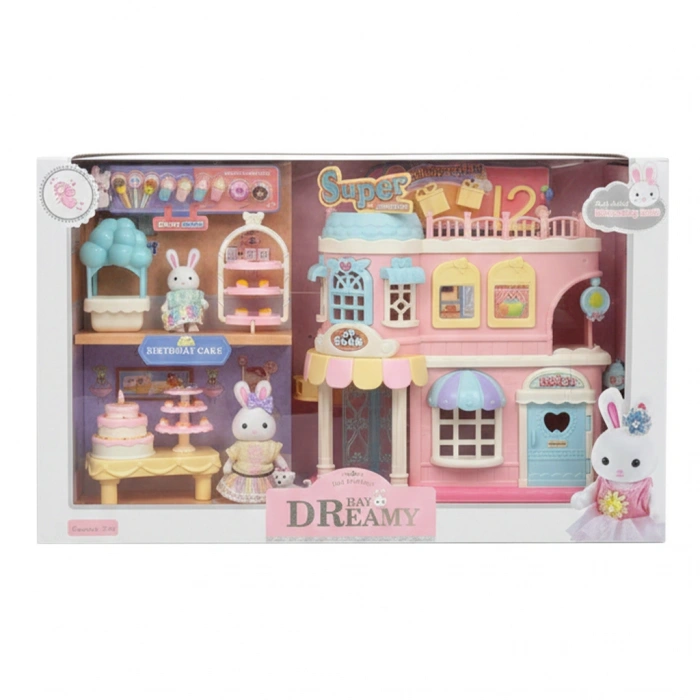 MEGA 010101BIG06683 BAY DREAMY MİNİ TAVŞAN- PASTANE OYUN SETİ