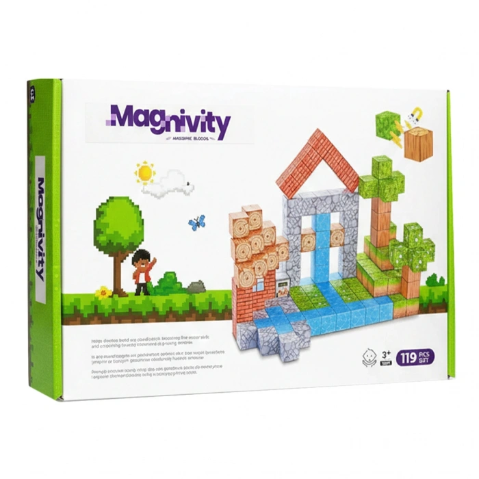 MEGA 010101LOCMC1322Y MAGNIVITY 119 PARÇA ORMAN TEMALI MANYETİK BLOKLAR