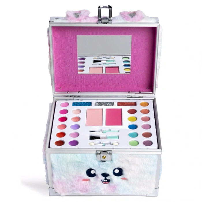 MEGA 150092AST25301 MOR KEDİLİ PELUŞ MAKYAJ ÇANTASI