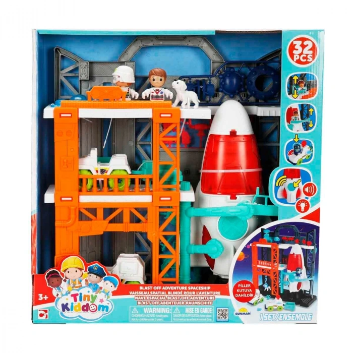 SUNMAN S00033226 SUN-CPM-OYUN SET TINY KIDDOM FIRLATMA MACERASI UZAY GEMİSİ 32PRÇ.SES/IŞIK