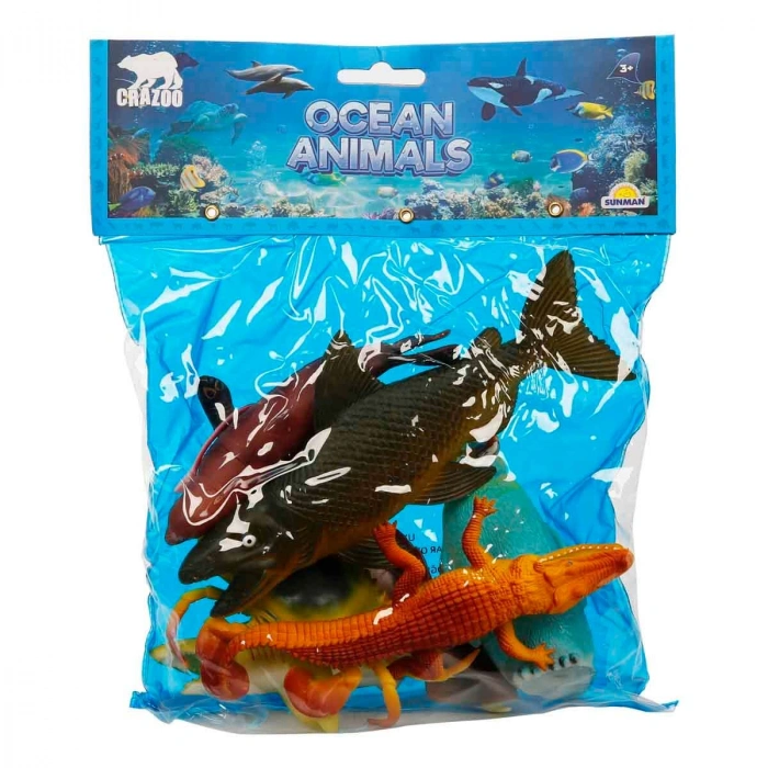 SUNMAN S01000713 FİGÜR OKYANUS HAYVANLARI BYK.POŞET 7Lİ KRT