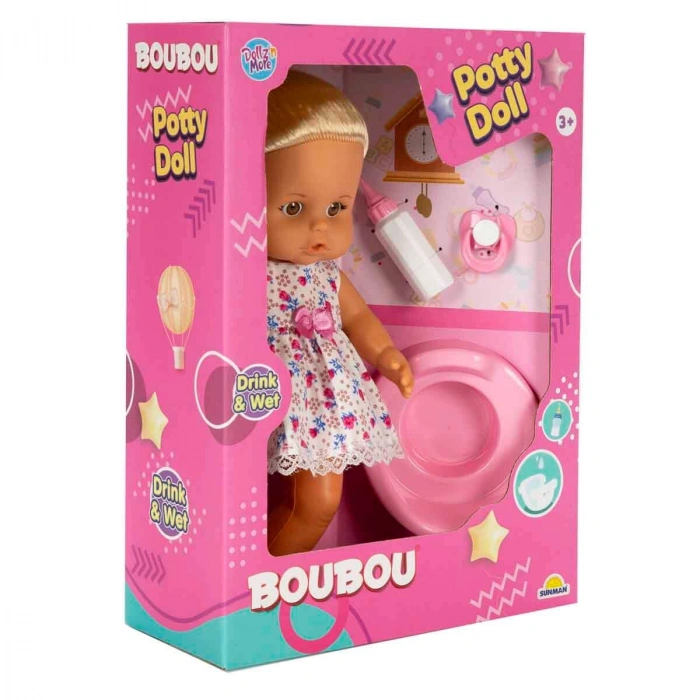 SUNMAN S00003452 SUN-SABC-DZM-BEBEK SET BOUBOU POTTY ALTINI ISLATAN 30CM.SAÇLI/SESSİZ