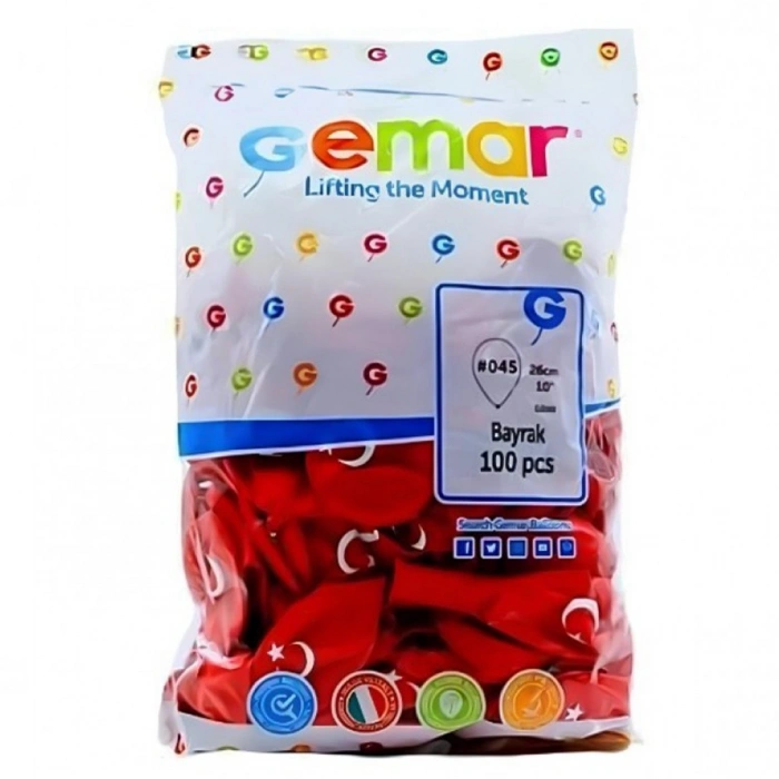 GEMAR GD-90-045 GEMAR BAYRAK BALON KOLİ 100 PK