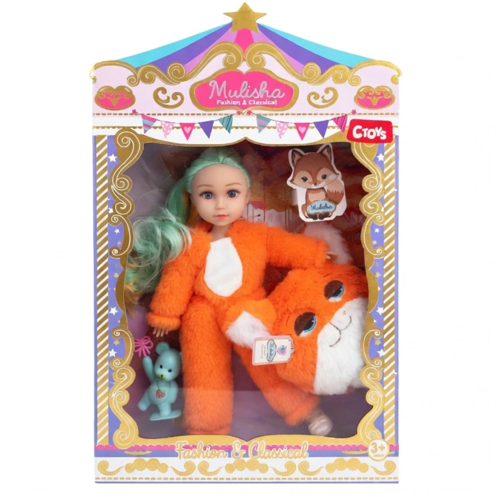 CEREN CTOY-QJ182 TİLKİ KOSTÜMLÜ OYUNCAK BEBEK 12 INCH.