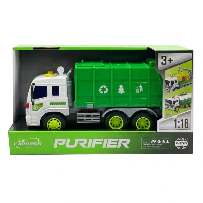 CEREN CTOY-WY320A  SESLİ VE PİLLİ ÇÖP KAMYONU 1:16