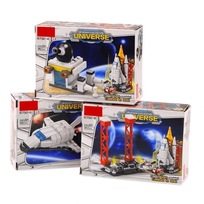 CEREN CTOY-8792  UZAY ARAÇLARI BLOKLAR STANT 8Lİ