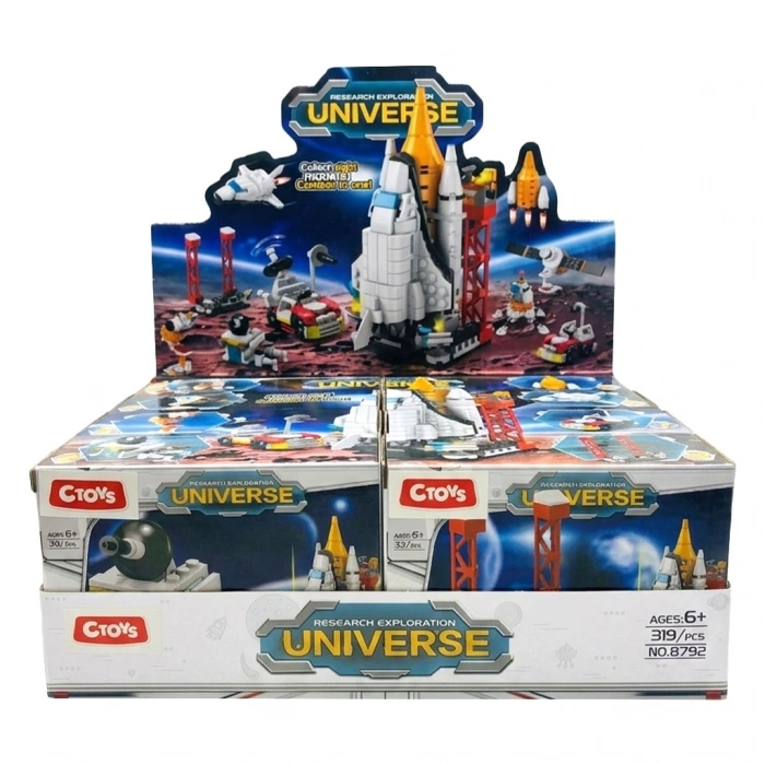 CEREN CTOY-8792  UZAY ARAÇLARI BLOKLAR STANT 8Lİ