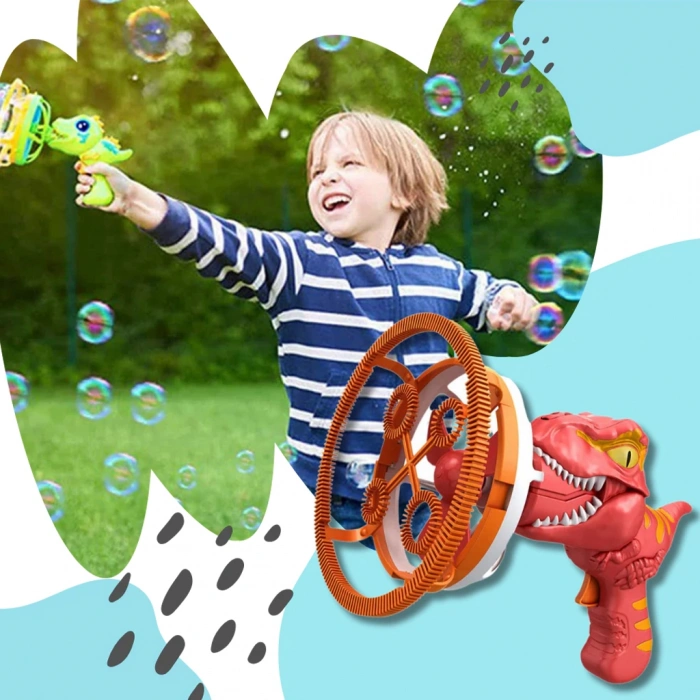 CEREN HBCV-6XEJ7L LEARNİNG FUN YUMUŞAK VANTİLATÖRLÜ BUBBLE BALONCUK TABANCASI DİNAZOR YEŞİL