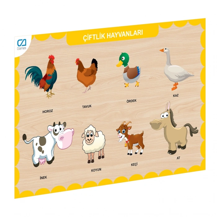 CA CAAHS-3211 CA GAMES AHŞAP ÇİFTLİK HAYVANLARI BUL-TAK
