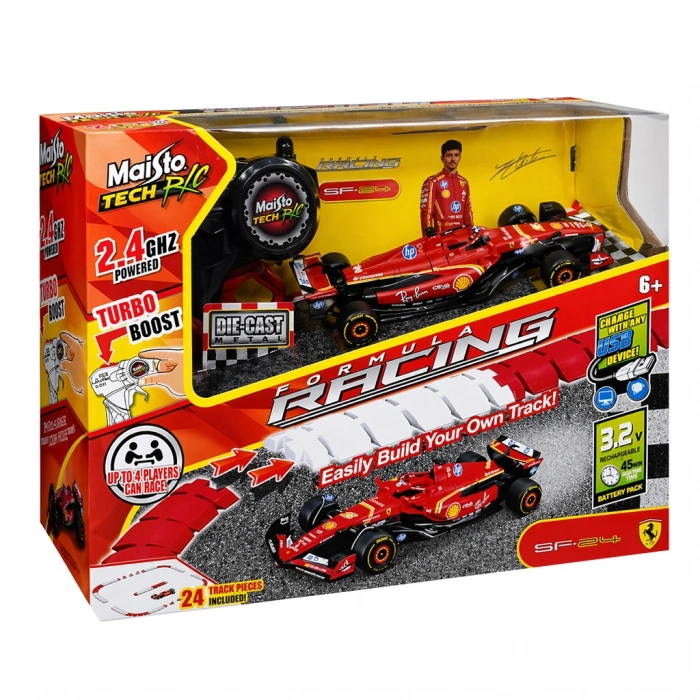 CEREN NECO-MAY/82671 DİE-CAST FERRARİ SF-24 UZAKTAN KUMANDALI VE PİST SETİ 1:41