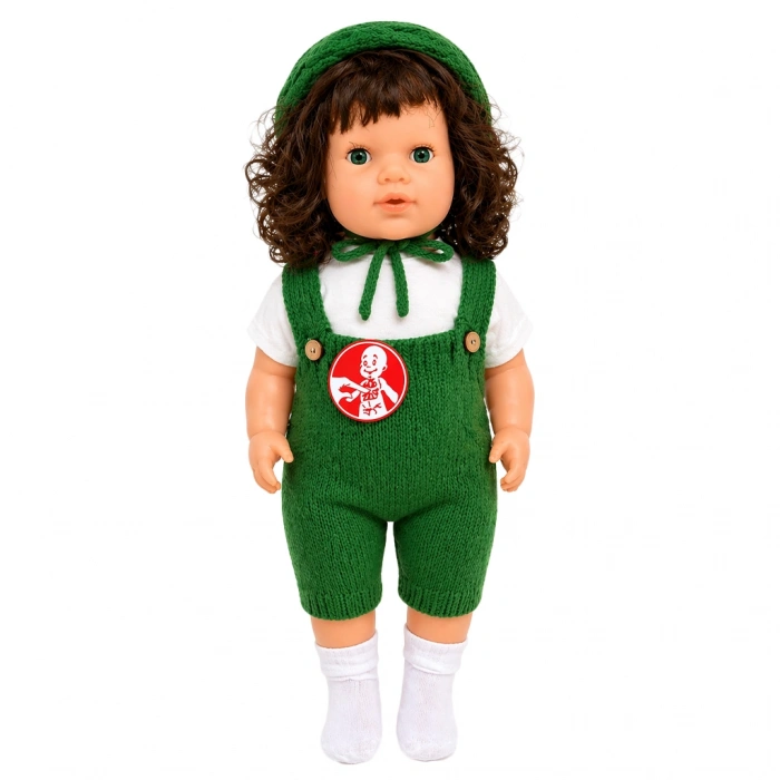 GAMZE 60 CM TRİKOLU TULUMLU SAÇLI BÜYÜK BEBEK