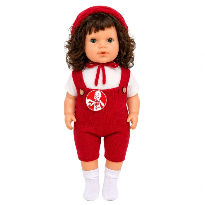 GAMZE 60 CM TRİKOLU TULUMLU SAÇLI BÜYÜK BEBEK