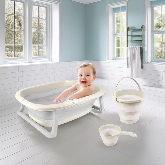 DOLU 7271 KATLANABİLİR 3LÜ BEBEK BANYO SETİ RELAX BEJ