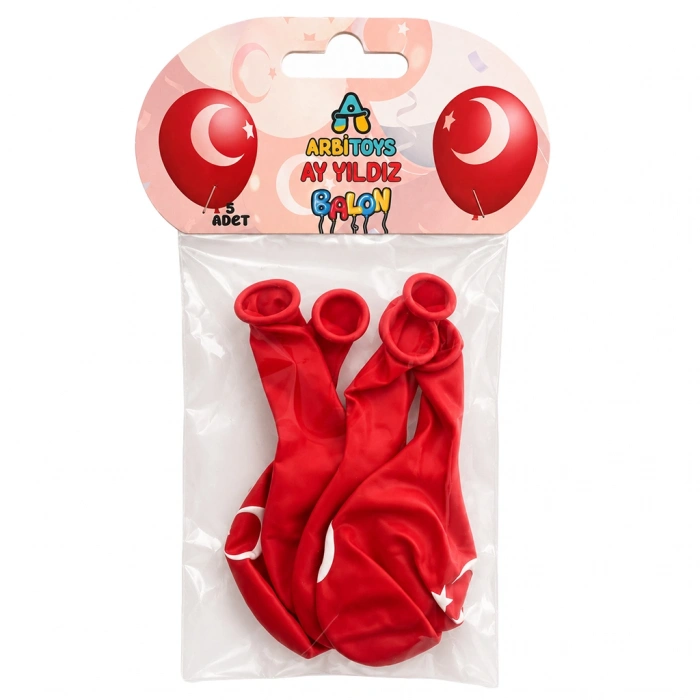 ARBİTOYS ARB-1006 AY YILDIZ BALON 5Lİ