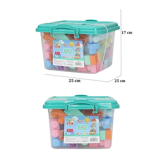 ASYA 3066 PLABLOX PASTEL 56 PCS BUCKET (12)