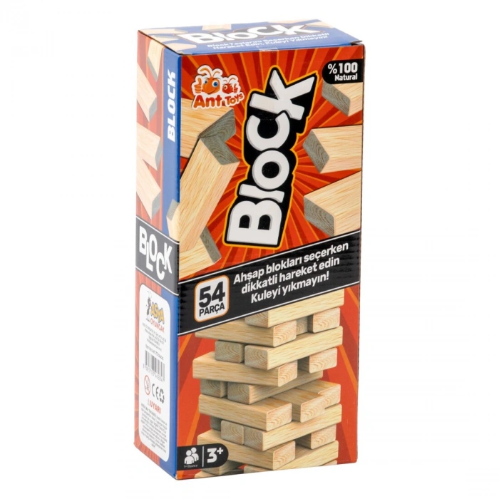 ASYA ANT710 ANT BLOCK 54 PARÇA AHŞAP JENGA