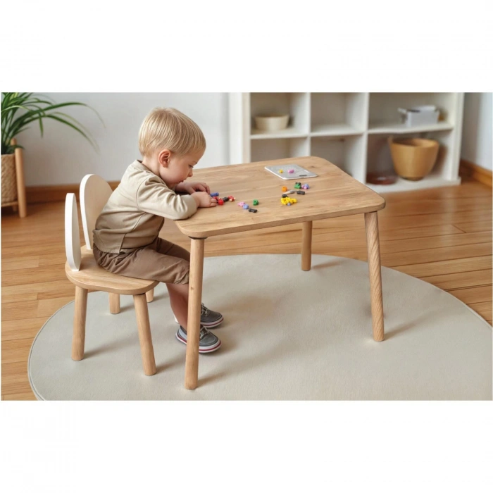 BEE SMART MS-80-1  BEE SMART SAFİR MEŞE BEYAZ NATUREL 1 SANDALYE SET