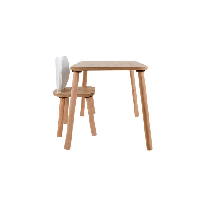 BEE SMART MS-80-1  BEE SMART SAFİR MEŞE BEYAZ NATUREL 1 SANDALYE SET