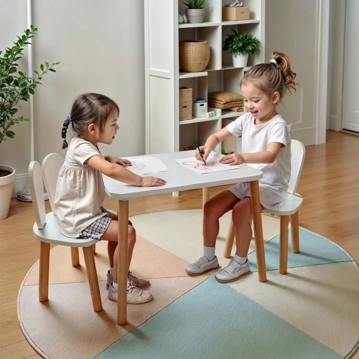 BEE SMART MS11 BEYAZ NATUREL 2 SANDALYELİ MASA SET (1)