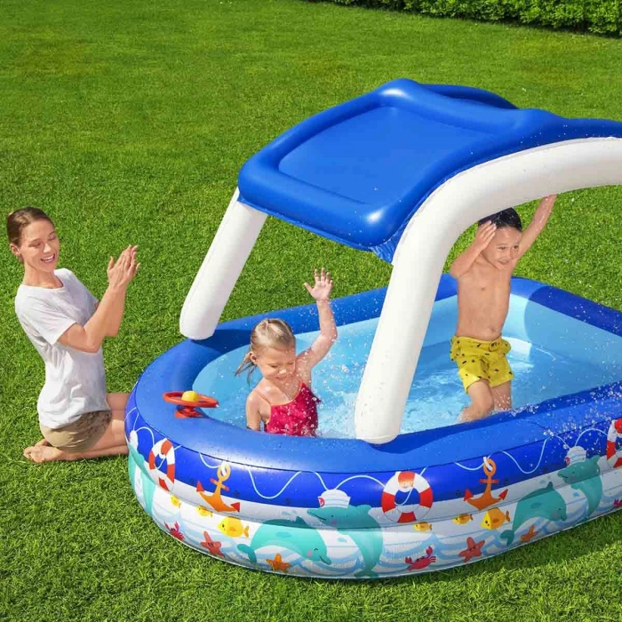 BESTWAY BW54370 HAVUZ GÖLGELİKLİ KORNALI 213*155 CM