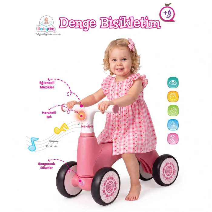 BİRLİK-URT047-001 BABAYCİM DENGE BİSİKLETİ(PEMBE)