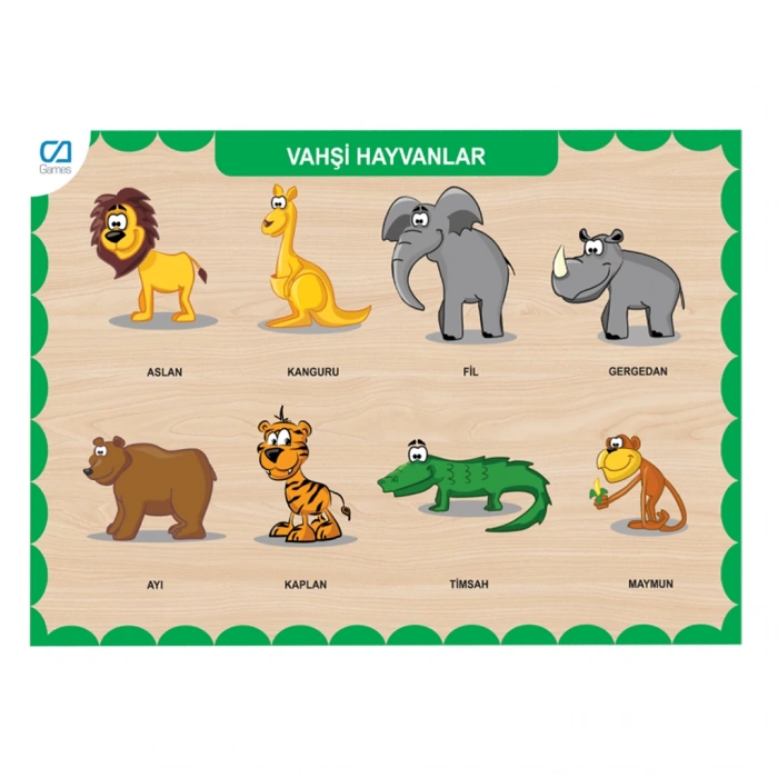 CA CAAHS-3213 CA GAMES AHŞAP VAHŞİ HAYVANLAR BUL-TAK
