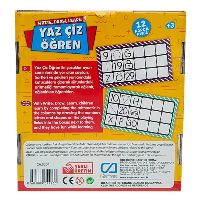 CA CAEGT-5204 YAZ ÇİZ ÖĞREN