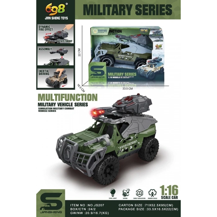 CAN ALİ İ-JS207 SÜRTMELİ IŞIKLI SESLİ ASKERİ TANK (16)