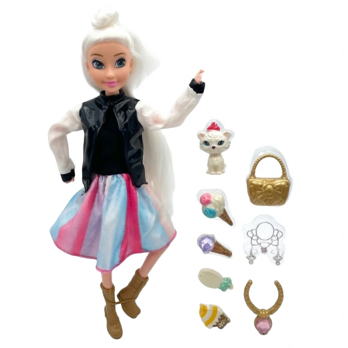 CEREN CTOY-8671-10  MODA AKSESUARLI OYUNCAK BEBEK 11.5 INCH