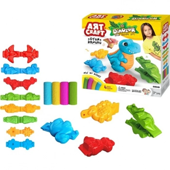 DEDE 03995ART CRAFT 3D DİNAZORLAR HAMUR SET