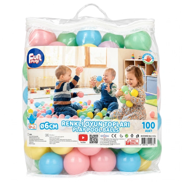 ERDEM ER-6100BAG FUN PLAY SOFT RENK HAVUZ TOPLARI PVC ÇANTALI