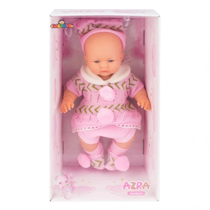 GALTOYS GLT1127-A AZRA NEWBORN PEMBE-Rİ TRİKO ELBİSELİ BEBEK (6)