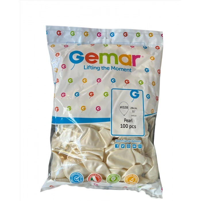 GEMAR GM-110-28 METALİK BALON BEYAZ (50)