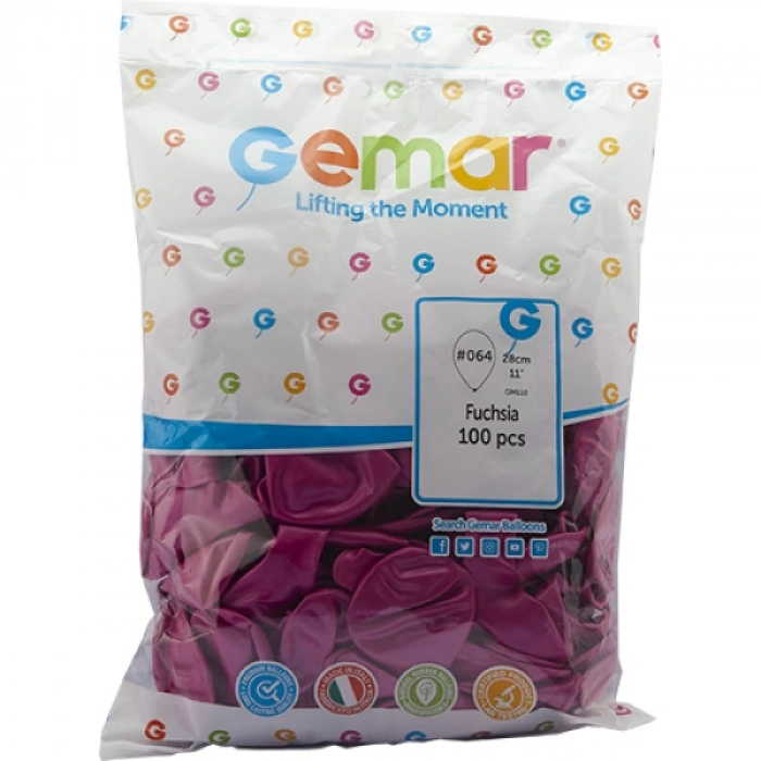 GEMAR GM 110-64 METALİK BALON KOYU PEMBE (50)