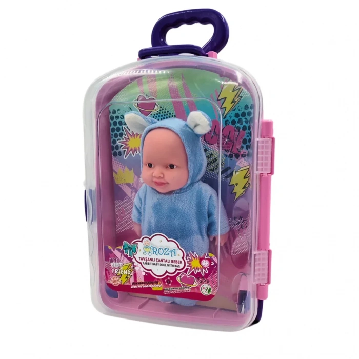 GLOBAL GL101184 ROZA TAVŞAN ÇANTALI BEBEK