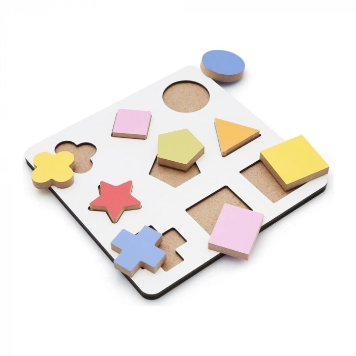 HAMAHA HMH-086 AHŞAP EĞİTİCİ GEOMETRİK ŞEKİLLER RENKLİ BUL. YILDIZ