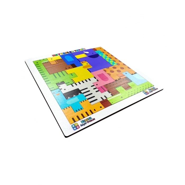 HAMAHA HMH-1076 BEYAZ ÇERÇ. AHŞAP HAYVAN PUZZLE 28  CM X 28 CM