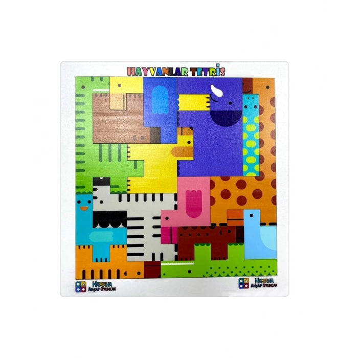HAMAHA HMH-1076 BEYAZ ÇERÇ. AHŞAP HAYVAN PUZZLE 28  CM X 28 CM