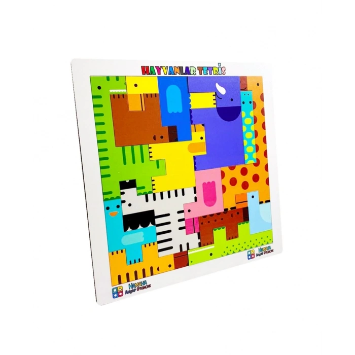 HAMAHA HMH-1076 BEYAZ ÇERÇ. AHŞAP HAYVAN PUZZLE 28  CM X 28 CM