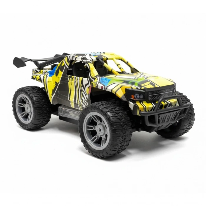 KİNDER 1:16 BÜYÜK TEKER ŞARJLI UZAKTAN KUMANDALI GRAFİTİ DESENLİ LED IŞIKLI JEEP PİSCK-UP
