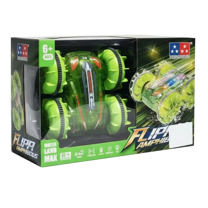 KİNDER ÇİFT TARAFLI SUDA KARADA GİDEN LED IŞIKLI AKROBAT ARABA