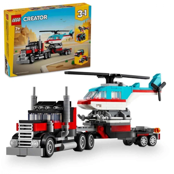 LEGO 31146 CREATOR HELİKOPTERLİ  AÇIK KASA KAMYON