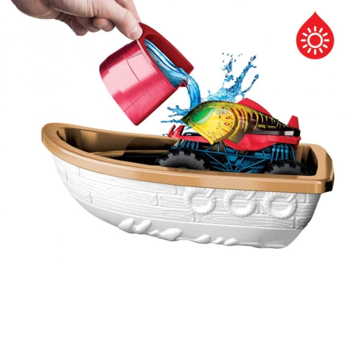 MATTEL HGV14 HOT WEELS MONSTER TRUCKS RENK DEĞİŞTİREN ARAÇLAR TİMSAH KAÇIŞ OYUNU  SETİ