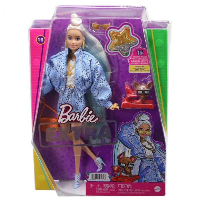 MATTEL MTL-HHN08 BARBİE EXTRA MAVİ TAKIMLI BEBEK