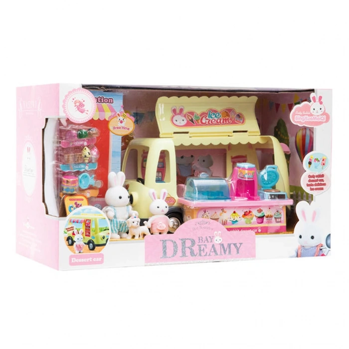 MEGA 010101BIG06622 BAY DREAMY MİNİ TAVŞAN- DONDURMA KARAVANI OYUN SETİ